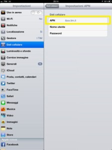 come configurare internet wind su ipad