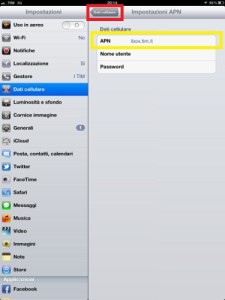 come configurare internet wind su ipad