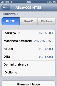 Configurazione WiFi iPhone