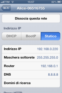 Configurazione WiFi iPhone