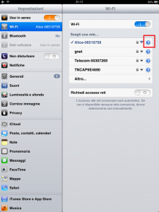 Ipad Impostazioni WiFi IP Statico