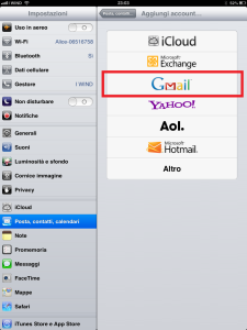 configurare gmail ipad