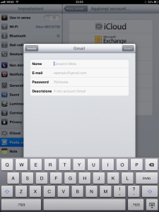 configurare gmail ipad