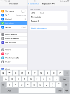 APN tre iOS7 ipad