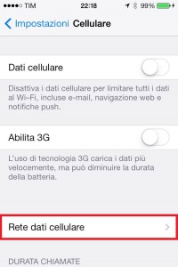 iPhone iOS7 imp_cellulare - APN Vodafone