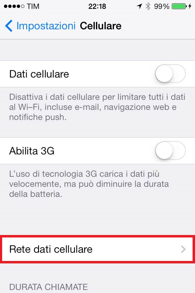 Configurare APN Vodafone su iOS