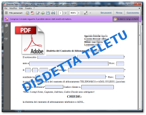 Disdetta Teletu TELEFONO E ADSL - Modulo PDF COMPILABILE