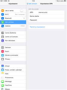 Salvare impostazioni - Come configurare APN internet Wind su iPad iOS8