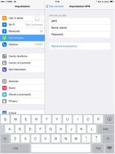 Dati cellulare - Come configurare internet APN Postemobile su iPad iOS8