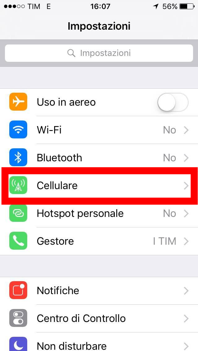 configurare dati cellulare wind iphone 5