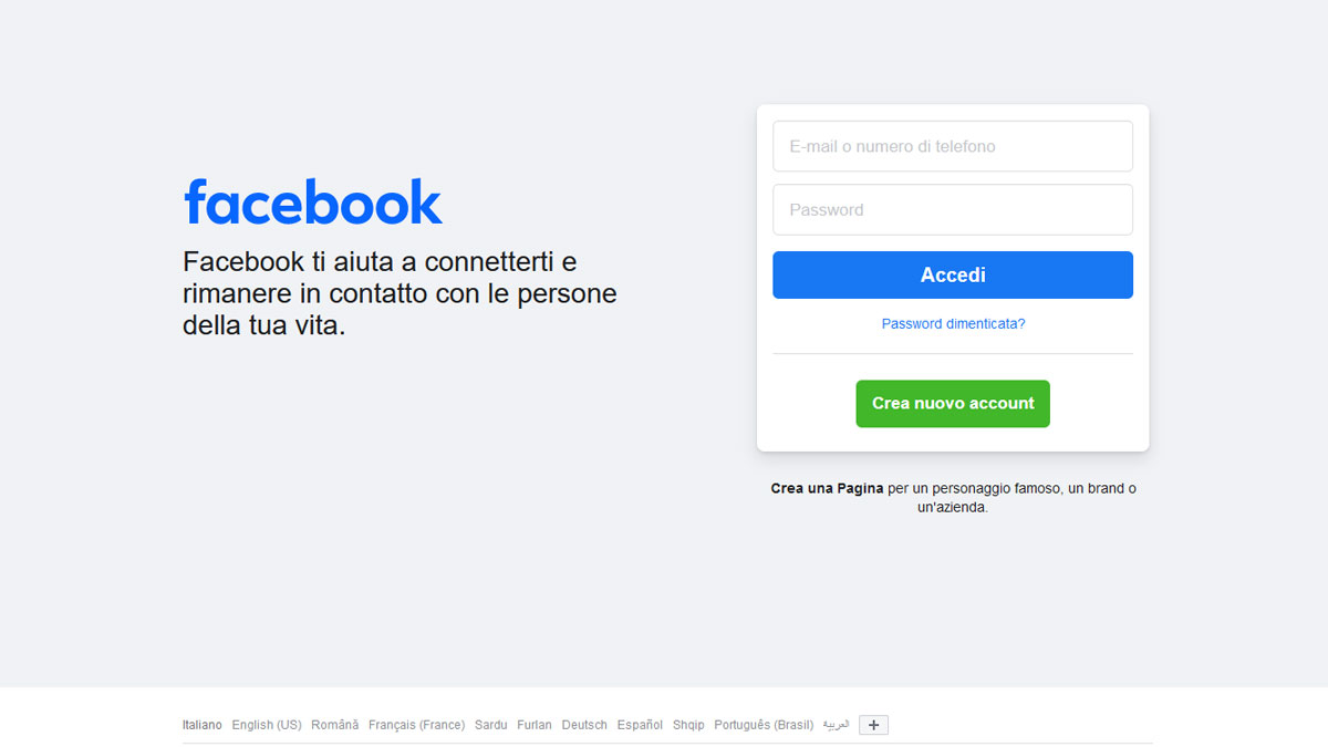come registrarsi a facebook da pc