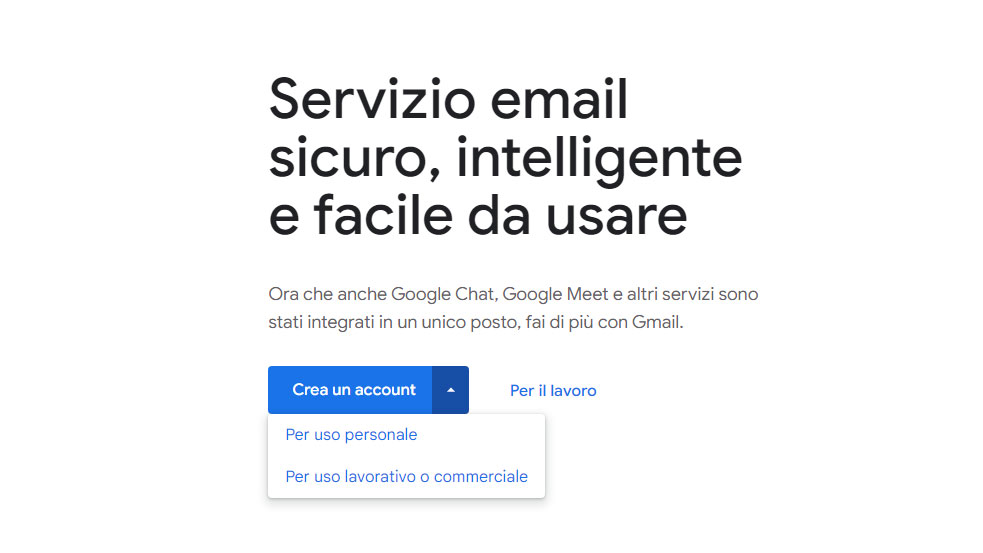 Creazione account Gmail